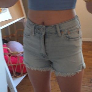 decent length and comfy jean material jean shorts